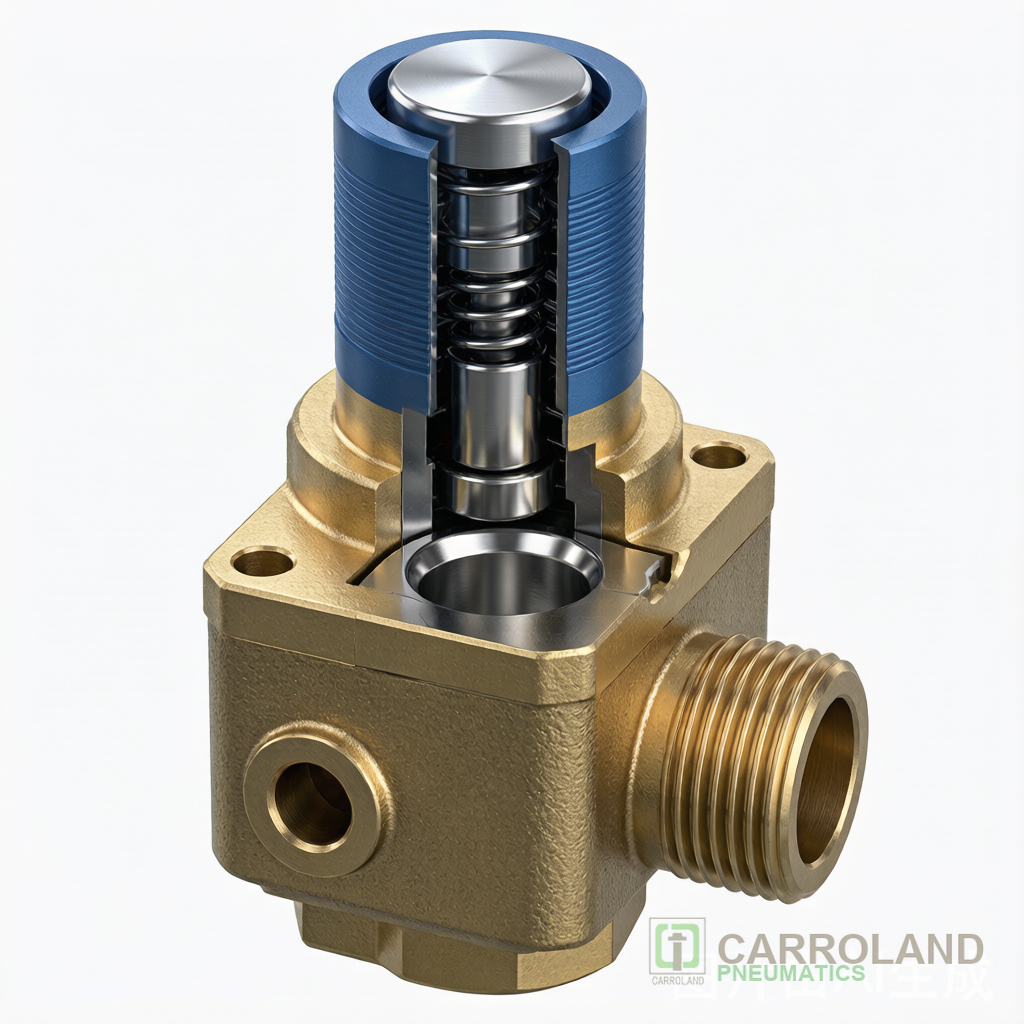 Direct acting solenoid valve cutaway diagram
