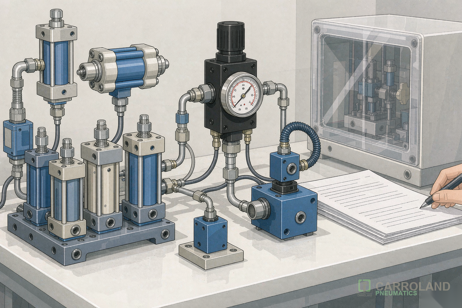 Pneumatic component quality inspection