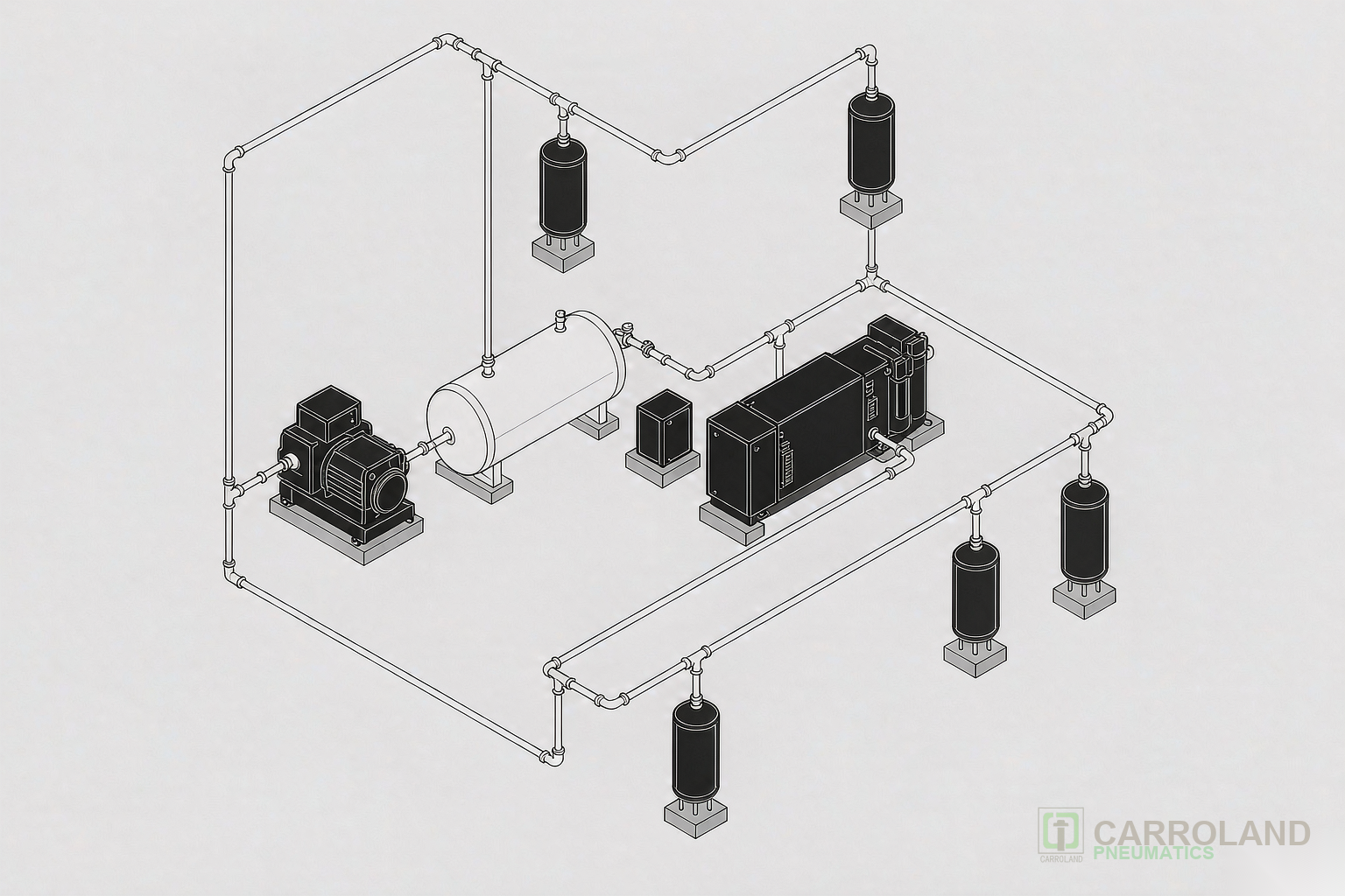 Compressed air preparation system