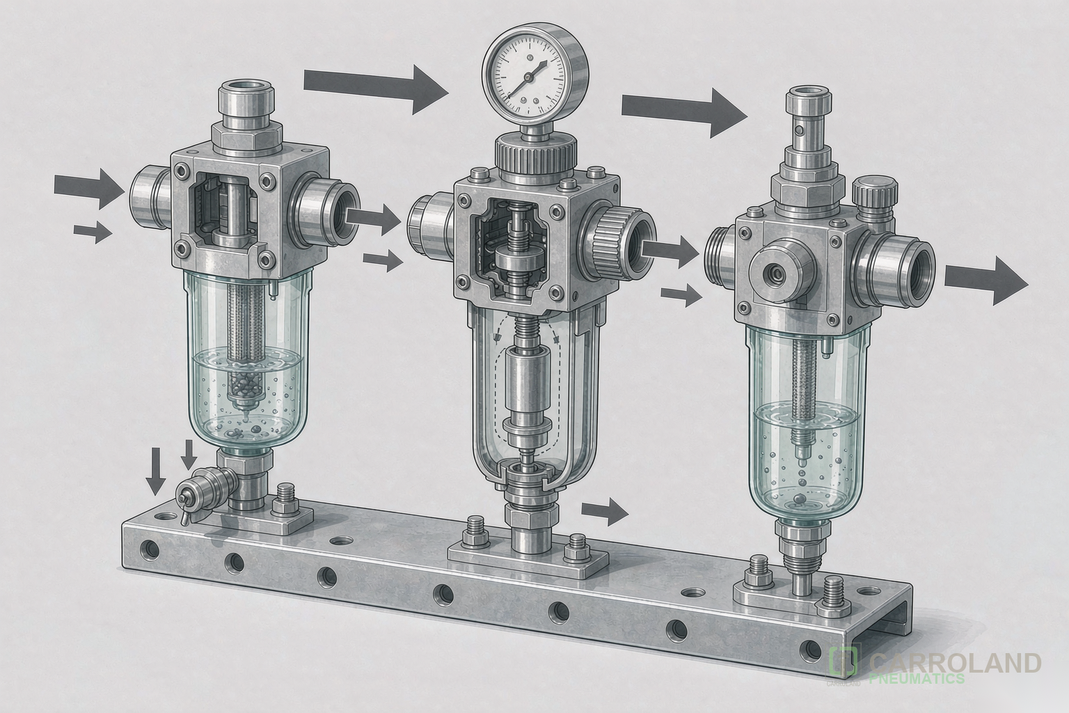 Pneumatic FRL air preparation unit