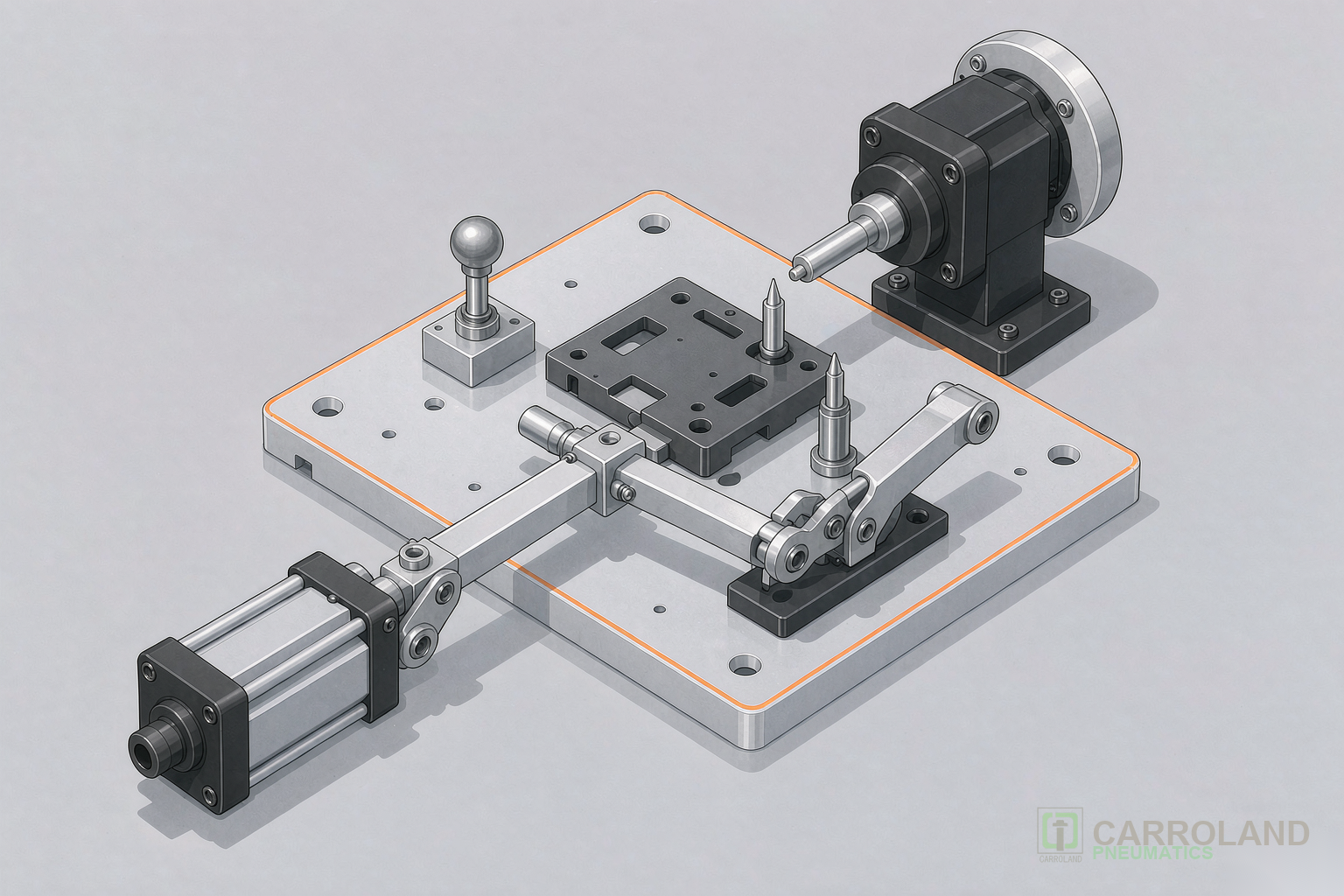 Pneumatic fixture design for 3C assembly