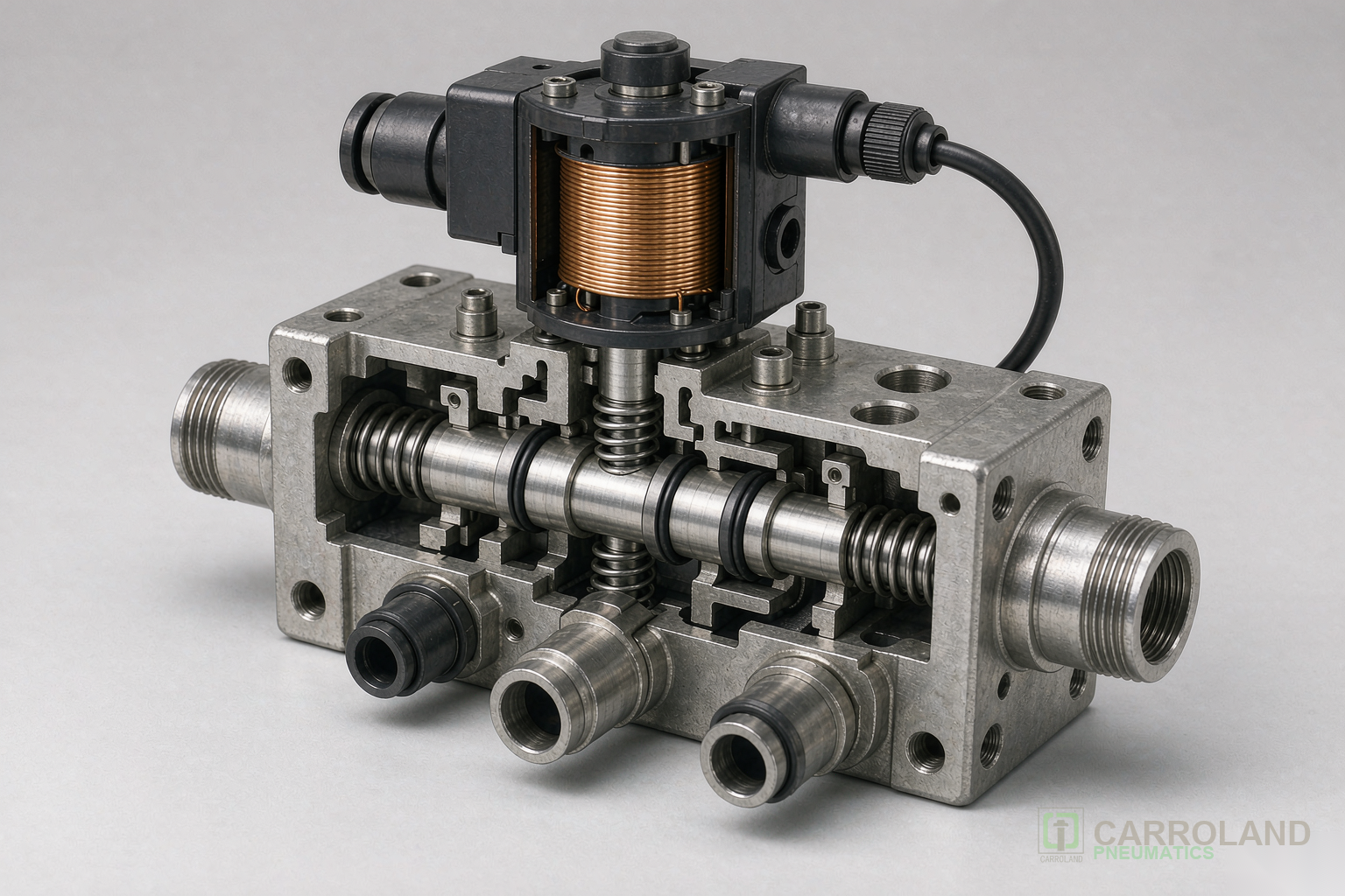 Pneumatic solenoid directional control valve
