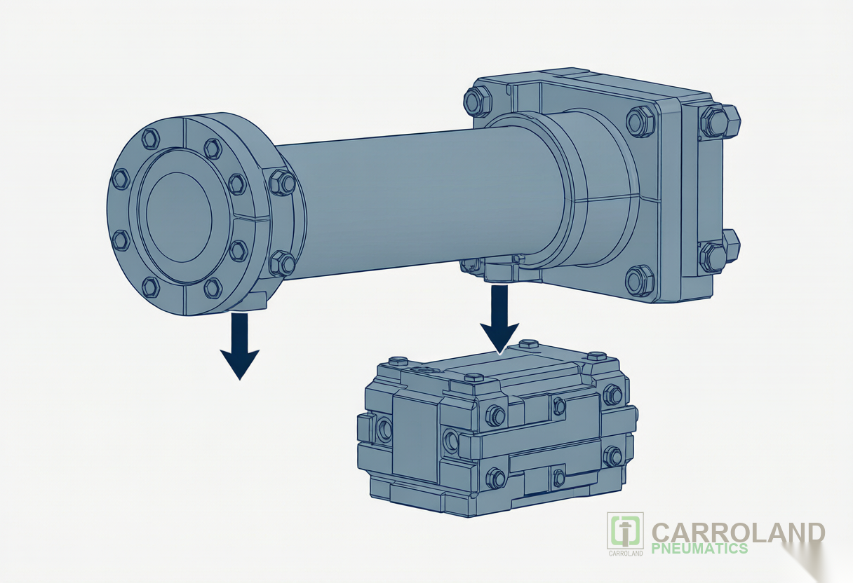 Large bore 5 ton pneumatic cylinder force calculation