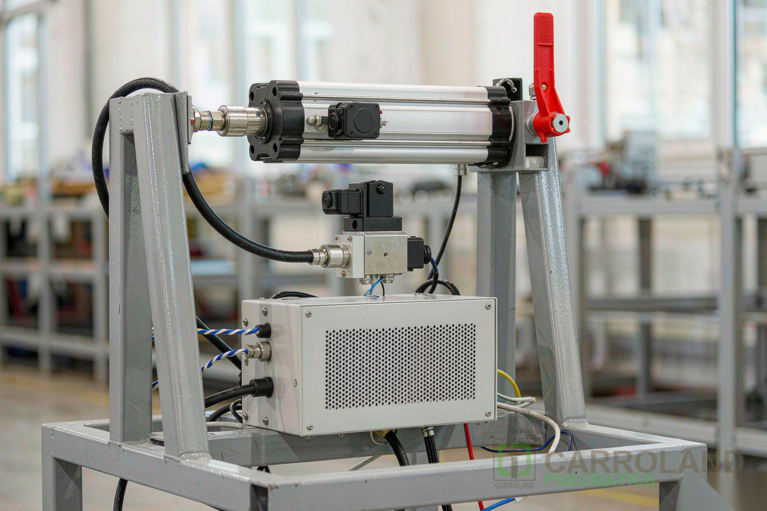 Industrial technical illustration: electro pneumatic cylinder