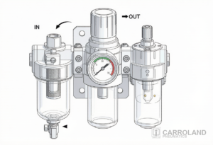 How an FRL Unit Works: Filter, Regulator and Lubricator Principles for Pneumatic Systems | Carroland Pneumatics