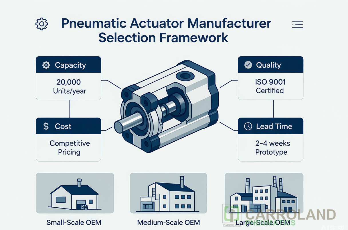 Pneumatic actuator manufacturers OEM selection framework - capacity, quality, cost, lead time, engineering