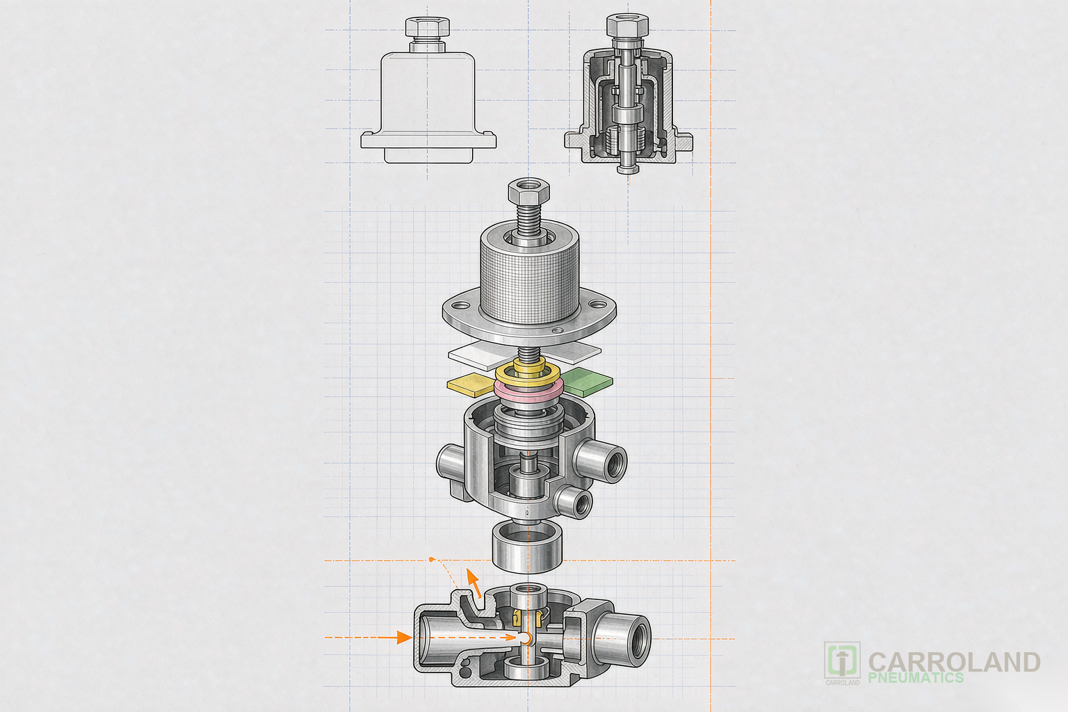 CNG solenoid valve cutaway
