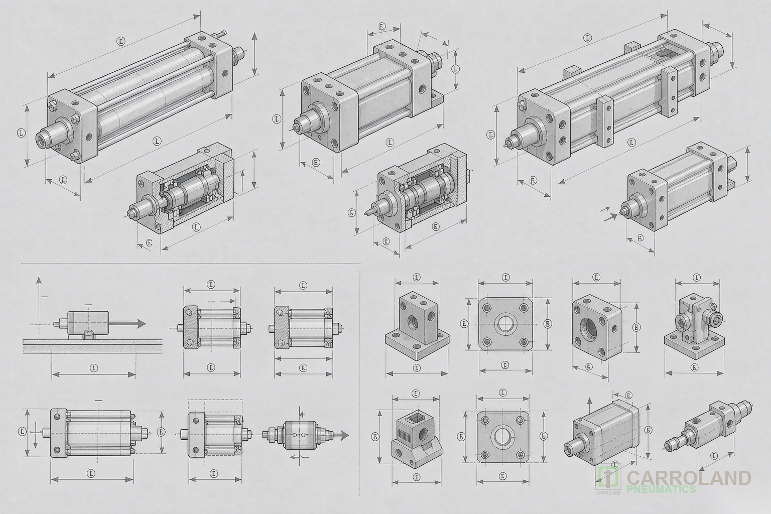Pneumatic cylinder types and sizing guide