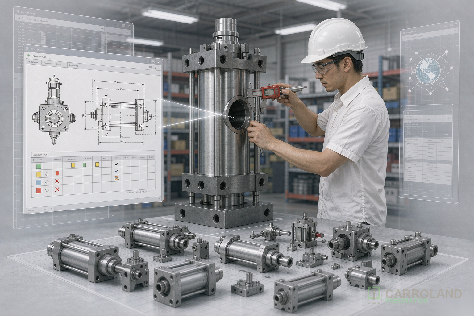 Pneumatic cylinder inspection and supplier evaluation