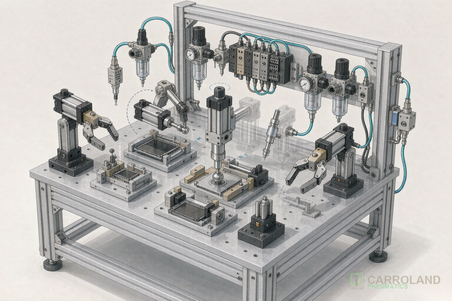 Pneumatic system for 3C automation